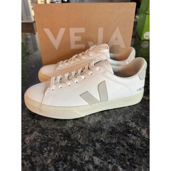 Veja Campo Leather Extra-White Natural-Suede Sneakers CP0502429A400 Womens 9 M 7 - Picture 1 of 7